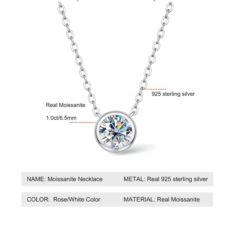 Strahlende Moissanit Luxus Halskette - 18k Vergoldete Eleganz | Shop Nory