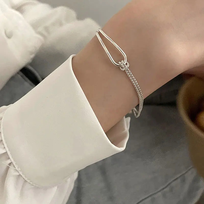 Silber geometrische quadratische Perlenarmband für Damen | Shop Nory