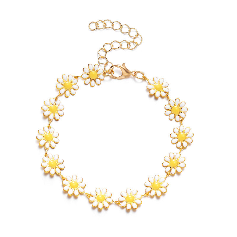 Damen Süße Weiße Süße Daisy Sonnenblume Armbänder | Shop Nory