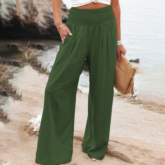 Shopnory | Lässige Weite Leinenhose für Frauen
