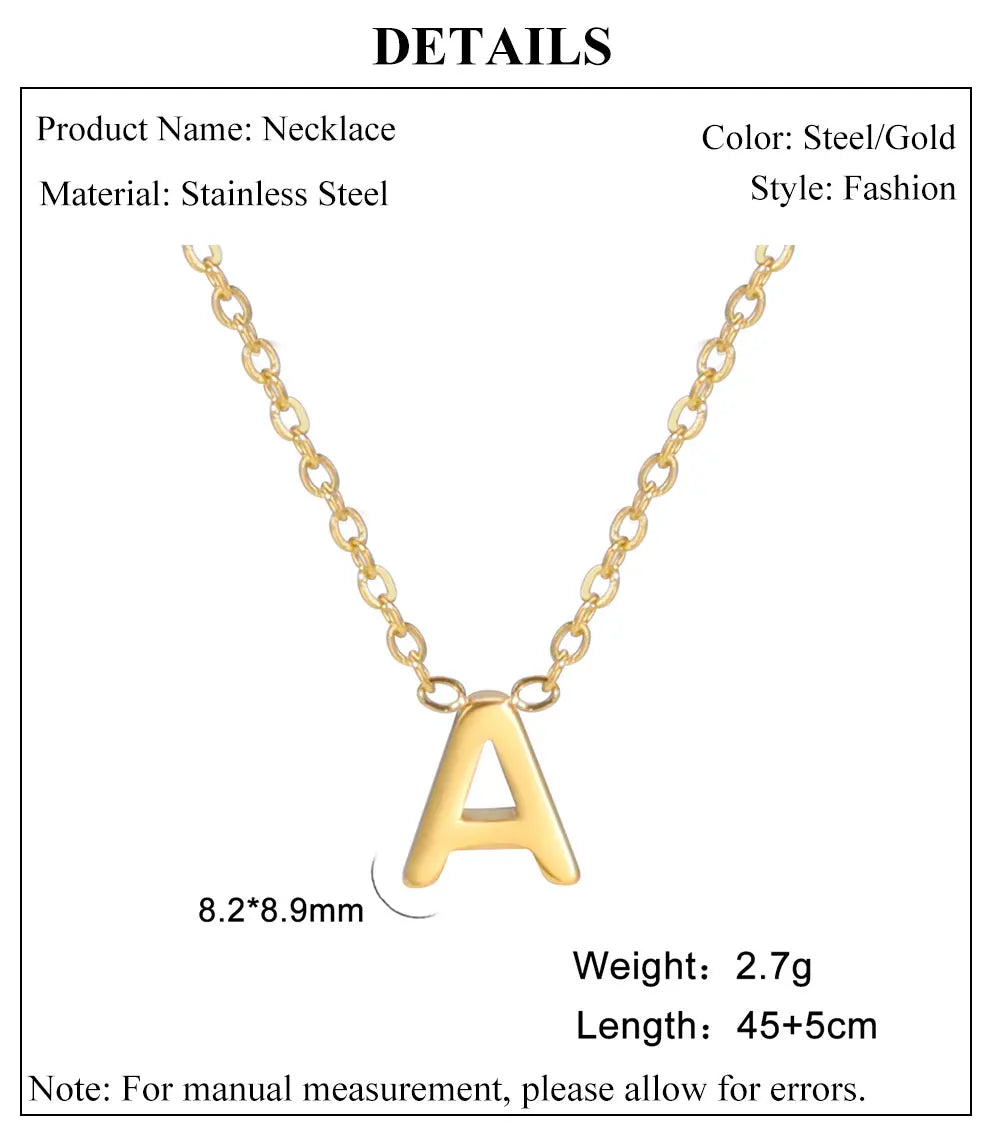 Minimalistische Initialen Halskette – A–Z Alphabet Edelstahl Choker für Frauen Shop Nory