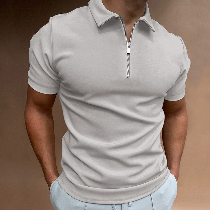Zip-Up Polo-Shirt
