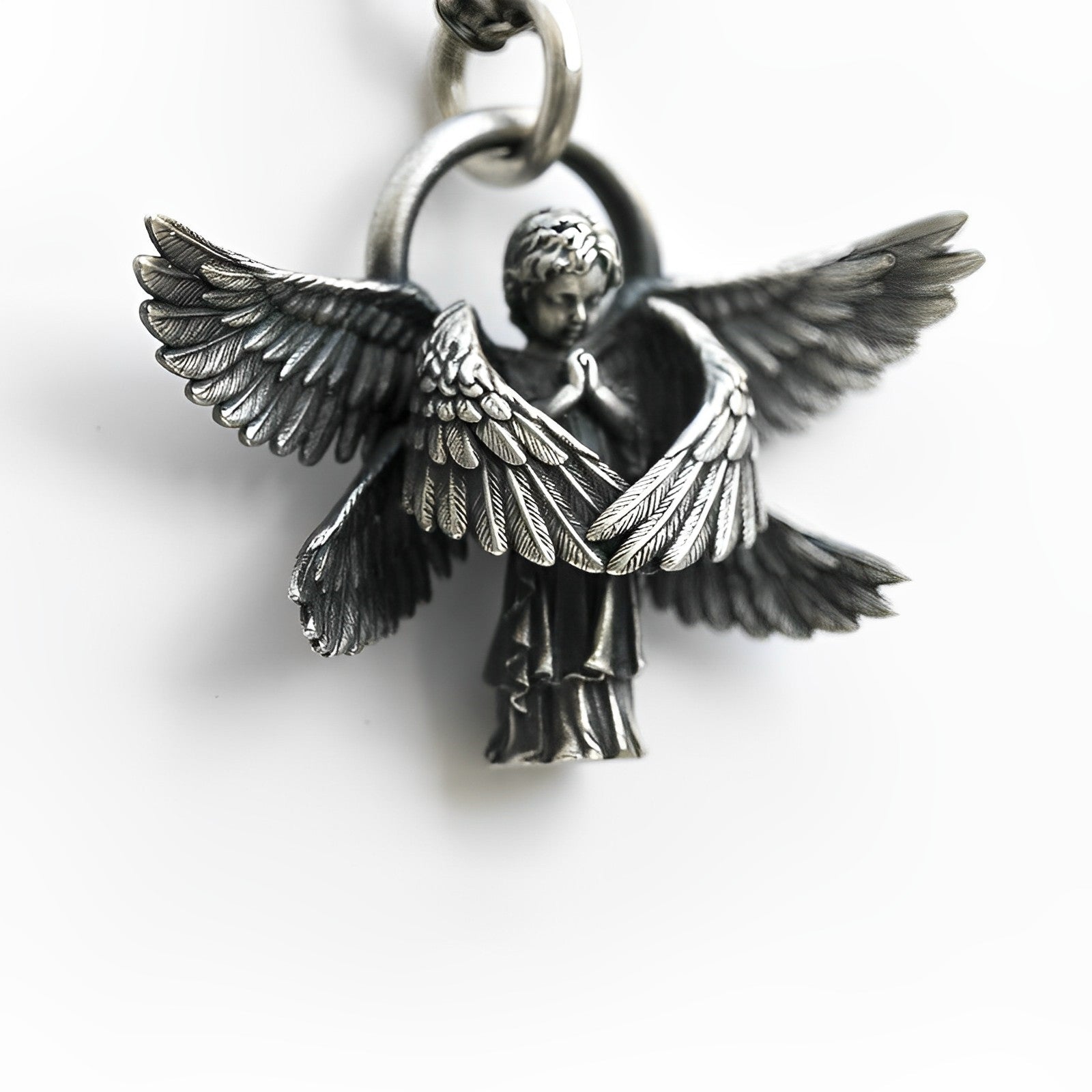 Klassisches Hochwertiges Engel Gebet Unisex Anhänger Mit Kette | Shop Nory