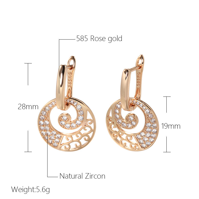 Damen Rund 585 Roségold Trennbar Hohle Spiral Ausgeschnitten Kristall Clip Ohrringe | Shop Nory