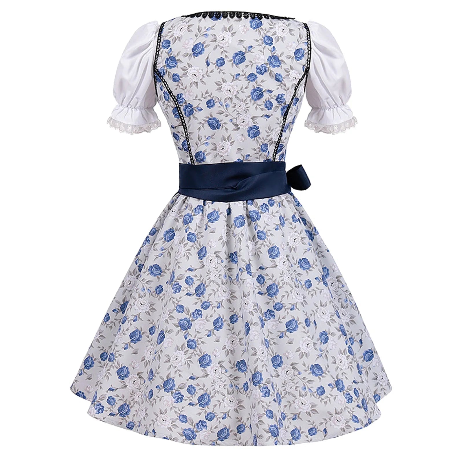 Kurzärmelig Spitze Oktoberfest Kleid mit Schürze