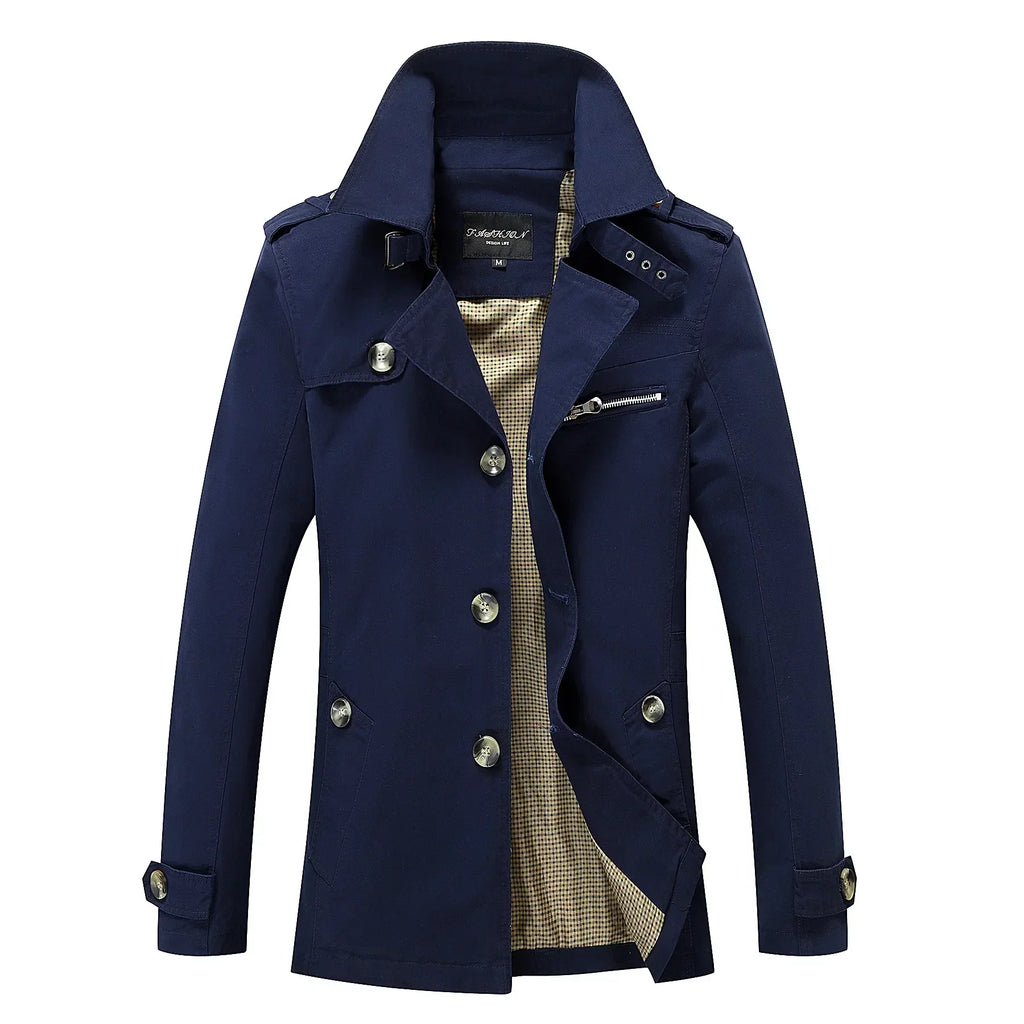 Stylischer langer Herbst-Trenchcoat für Herren
