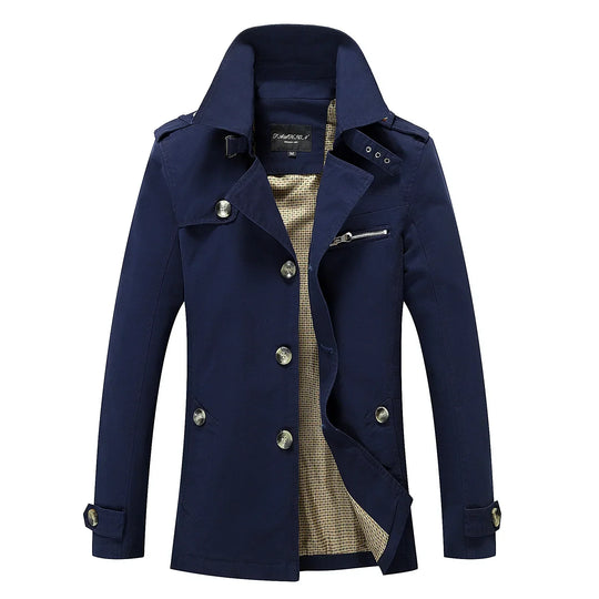 Stylischer langer Herbst-Trenchcoat für Herren