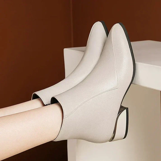 Stiefeletten mit Reißverschluss Trendiger Blockabsatz