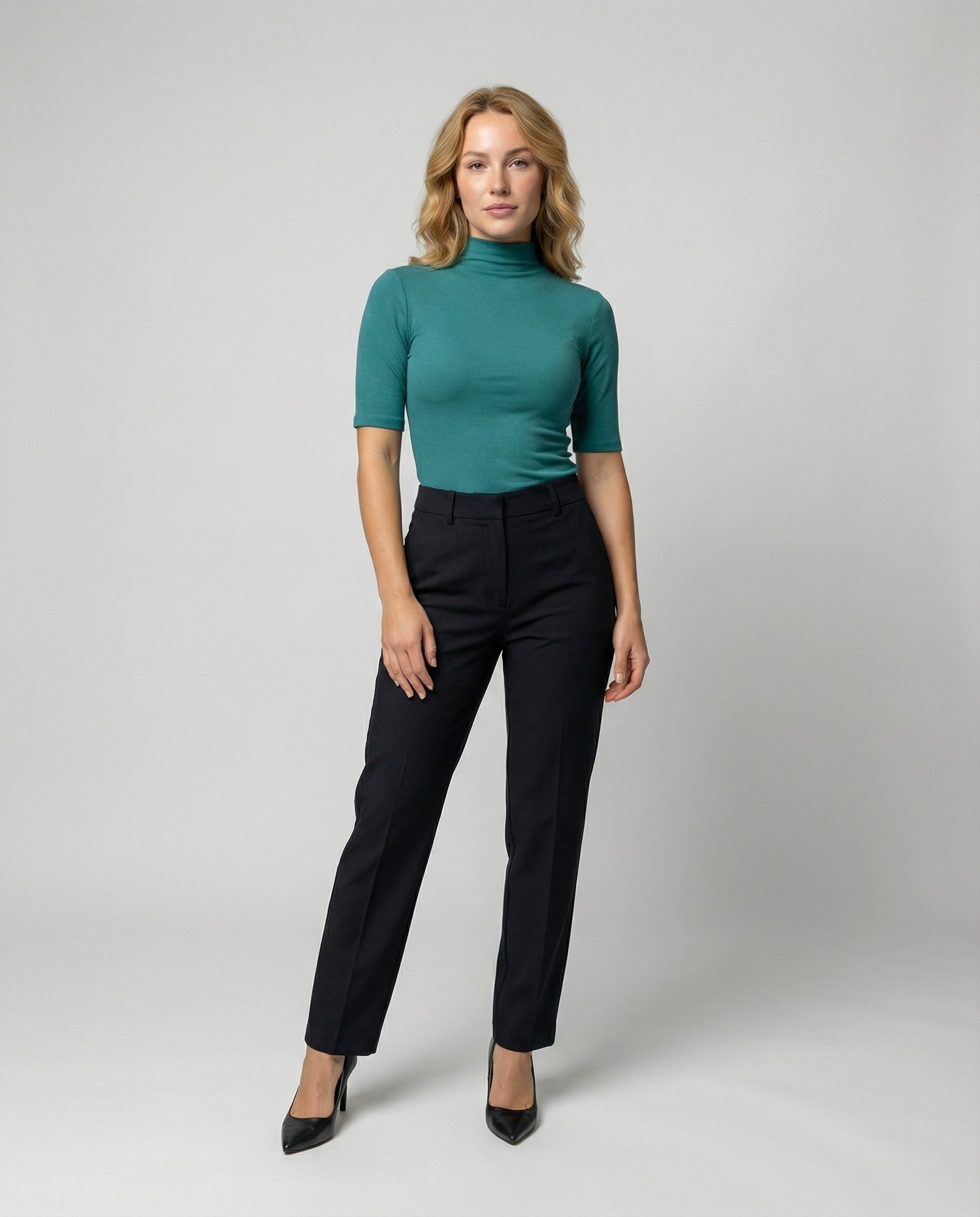 Feinstrick Nahtloser Rollkragenpullover Damen