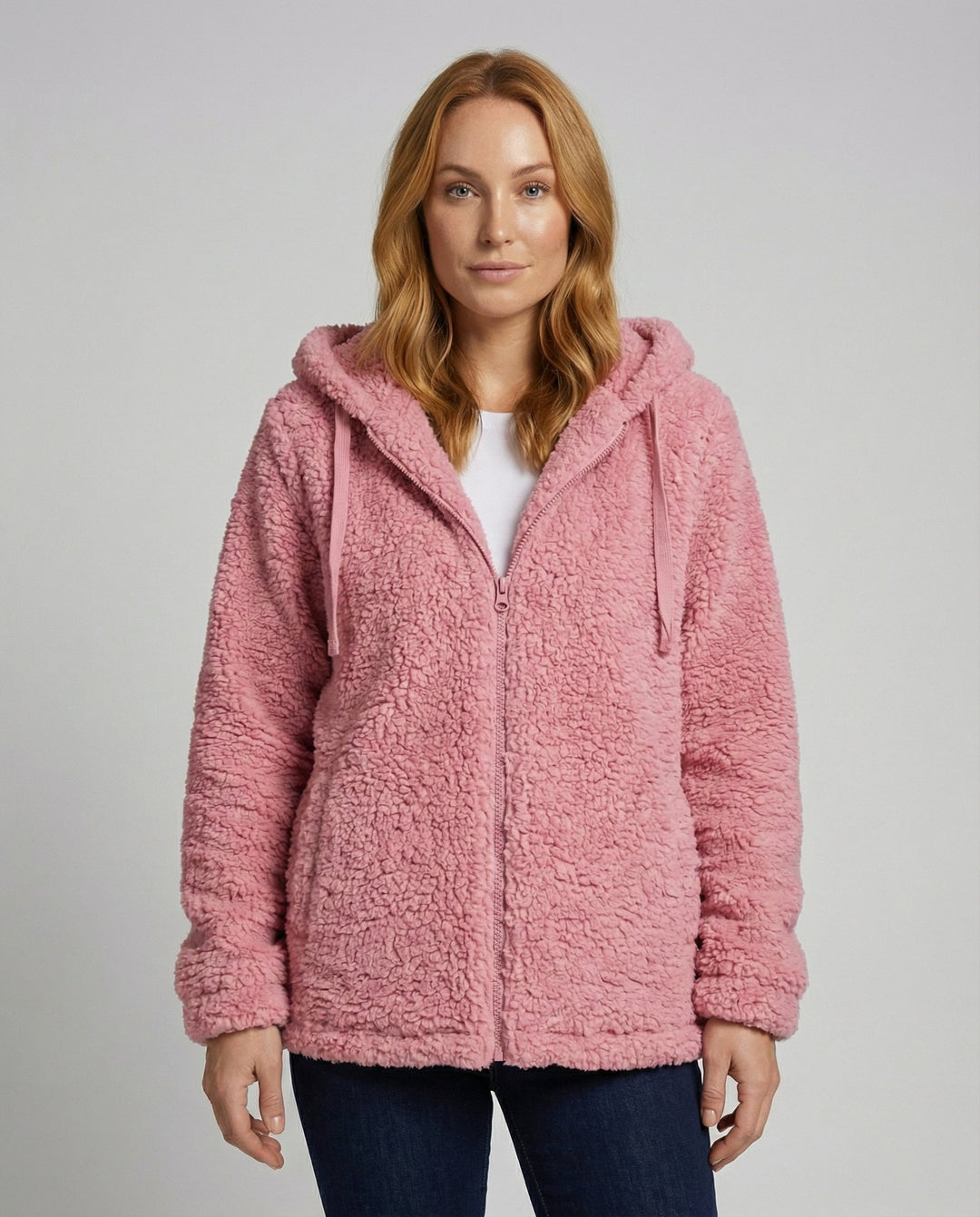 Teddy Fleecejacke Damen Lang