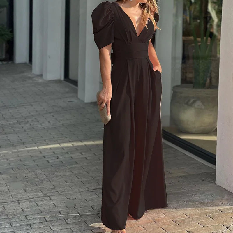 Eleganter Jumpsuit mit Puffärmeln