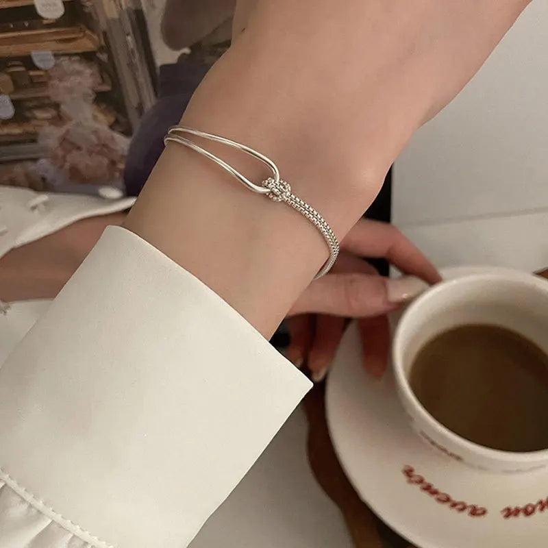 Silber geometrische quadratische Perlenarmband für Damen | Shop Nory