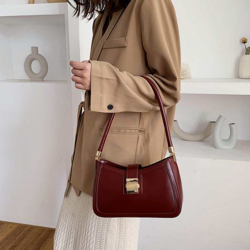 Shopnory | Stilvolle Linke Schultertasche Damen Designer Handtasche mit Reißverschluss