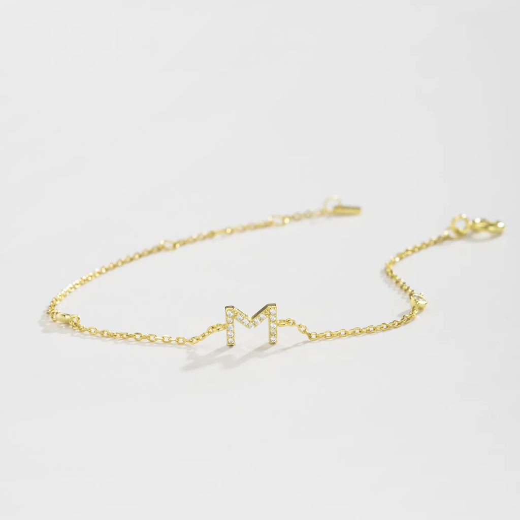925 Sterling Silber Initial 26 Buchstaben Armband | Shop Nory