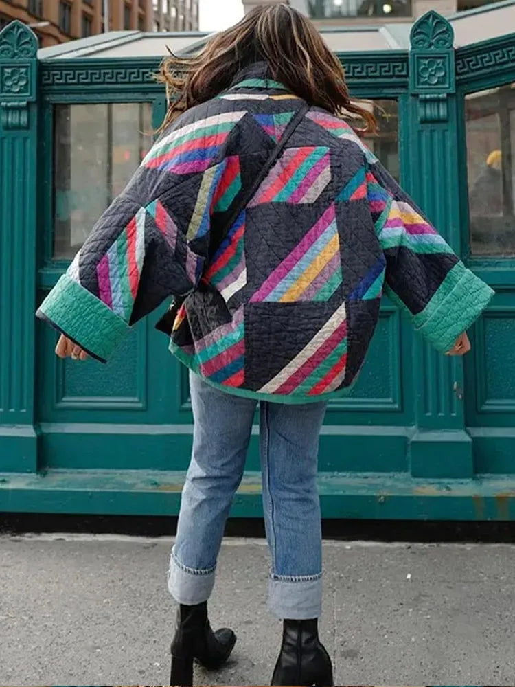 Gestreifte Gefütterte Jacke