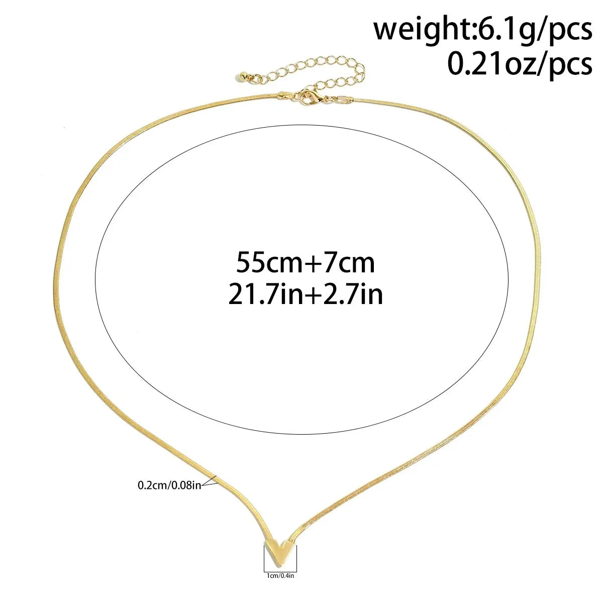 Damen V-förmiger Anhänger Flache Schlangenkette Clavicle Choker Halskette | Shop Nory