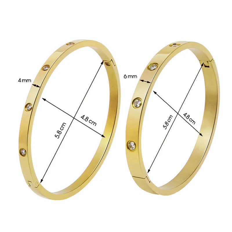 Edelstahl Rhinestonto Bangle-Armband für Frauen Shop Nory