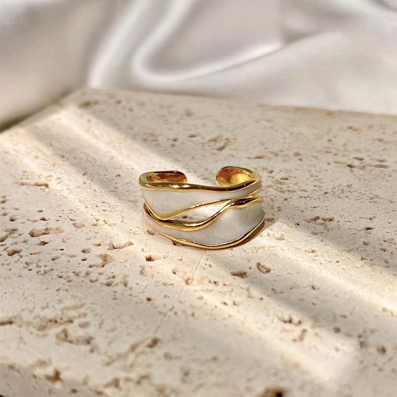 Retro Gold Double Öl Tropfen Offene Ringe | Shop Nory