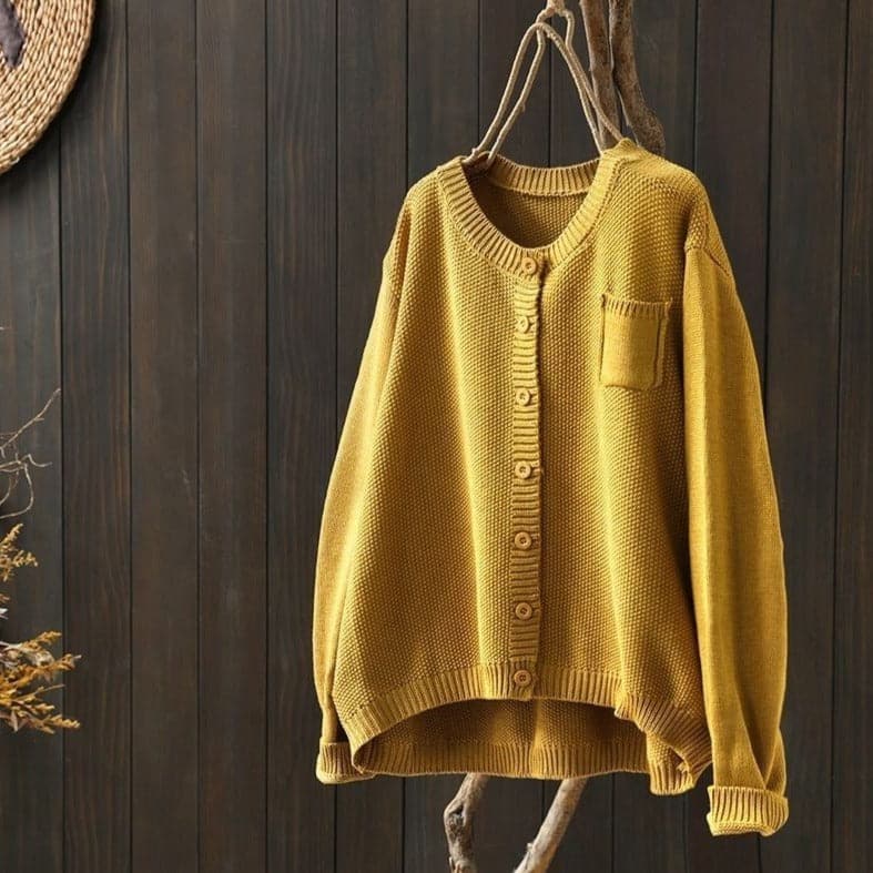 Cardigan Strick Knopfverschluss Oversized Fit Weich und Bequem