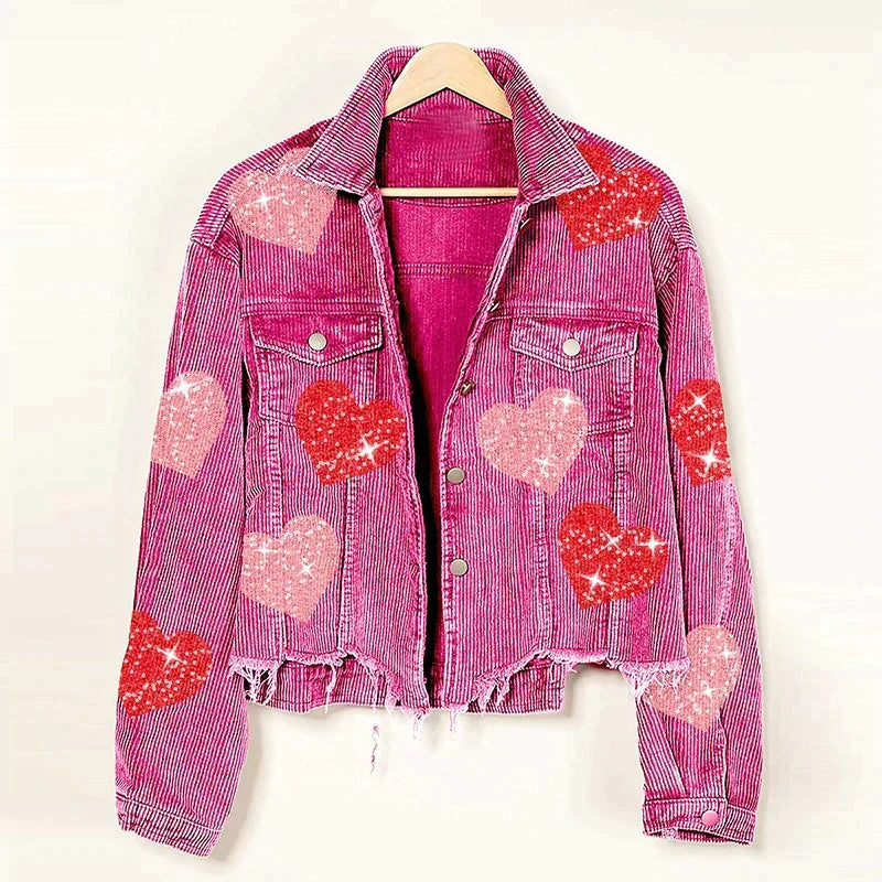Shopnory | Cordura Bomberjacke mit Paillettenherz
