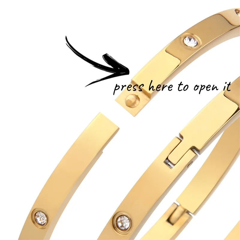 Edelstahl Rhinestonto Bangle-Armband für Frauen Shop Nory