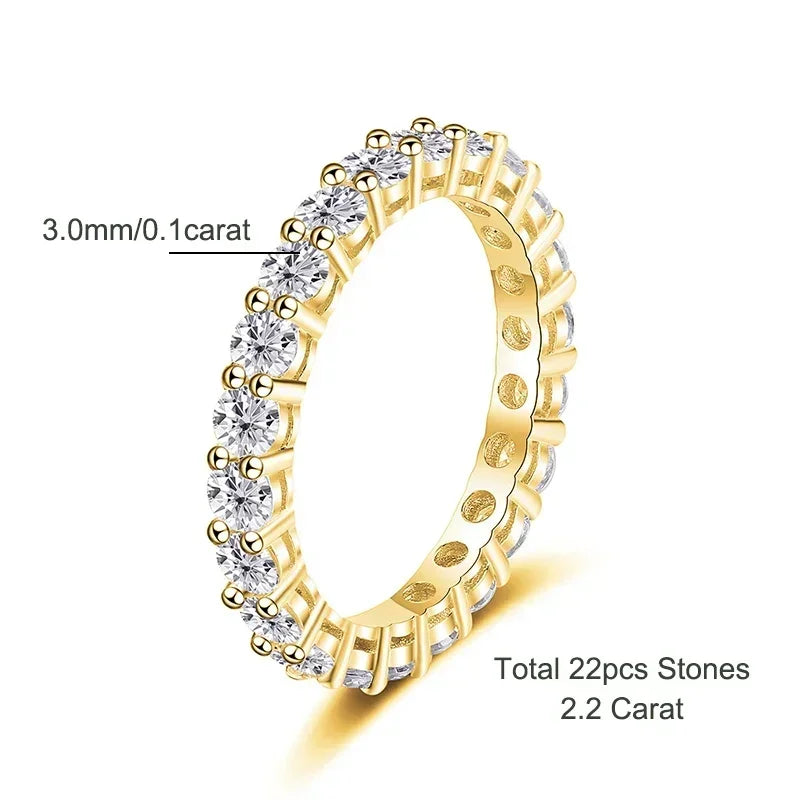 Exquisites 2,2 CT Moissanite Ewigkeit Ring in 18k vergoldet | Shop Nory