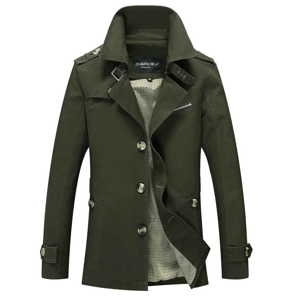 Stylischer langer Herbst-Trenchcoat für Herren
