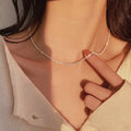 Glänzende Silber Schlüsselbein Kette Choker Halskette | Shop Nory