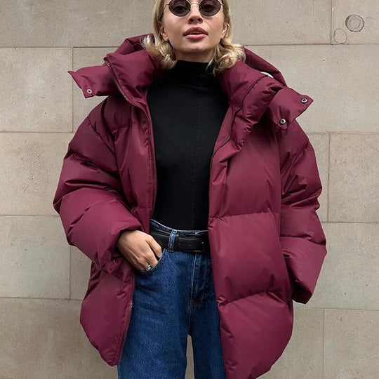Oversized Puff-Hoodie-Jacke