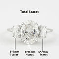 Luminous Eleganz: 6ct Moissanit Diamantring in 18k Gold | Shop Nory