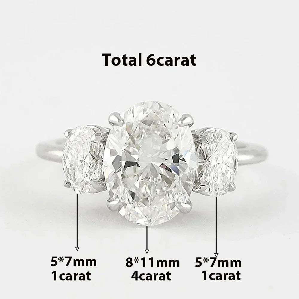 Luminous Eleganz: 6ct Moissanit Diamantring in 18k Gold | Shop Nory