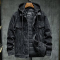 Herren Jeansjacke mit modernem Kapuzenpulli