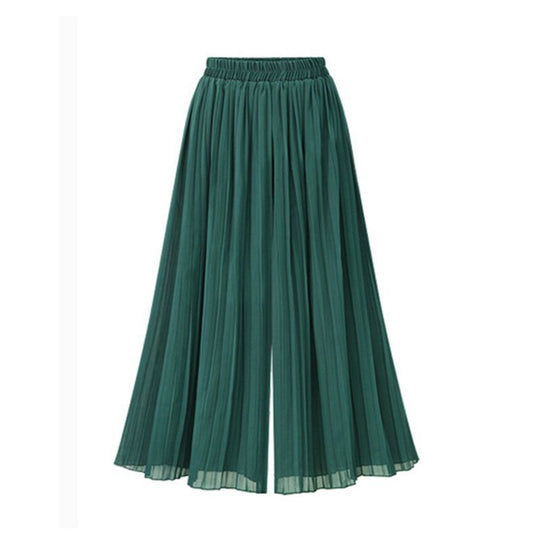 Damenhose mit weitem Bein und Mesh-Detail