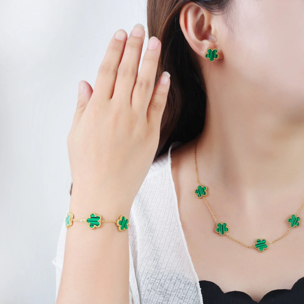 Klassisches Edelstahl Fünf-Blumen-Armband für Damen Shop Nory