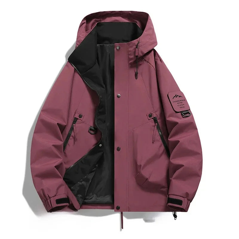 ShopNory Damen Windbreaker Jacke mit Kapuze und Stehkragen