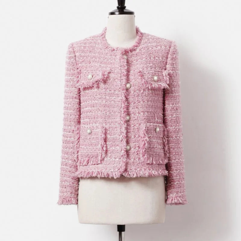 Jacke Aus Größem Tweed Herbst/Winter Socialite Quastendesign