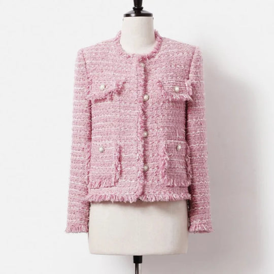 Jacke Aus Größem Tweed Herbst/Winter Socialite Quastendesign