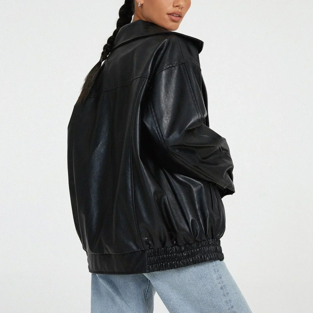 Oversized Lederjacke