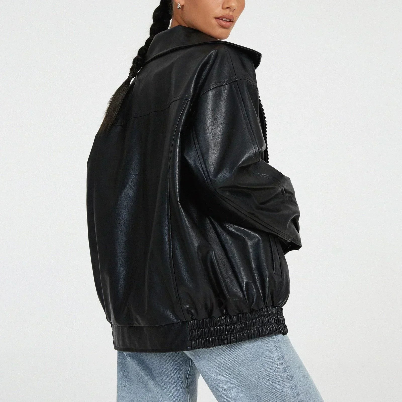 Oversized Lederjacke