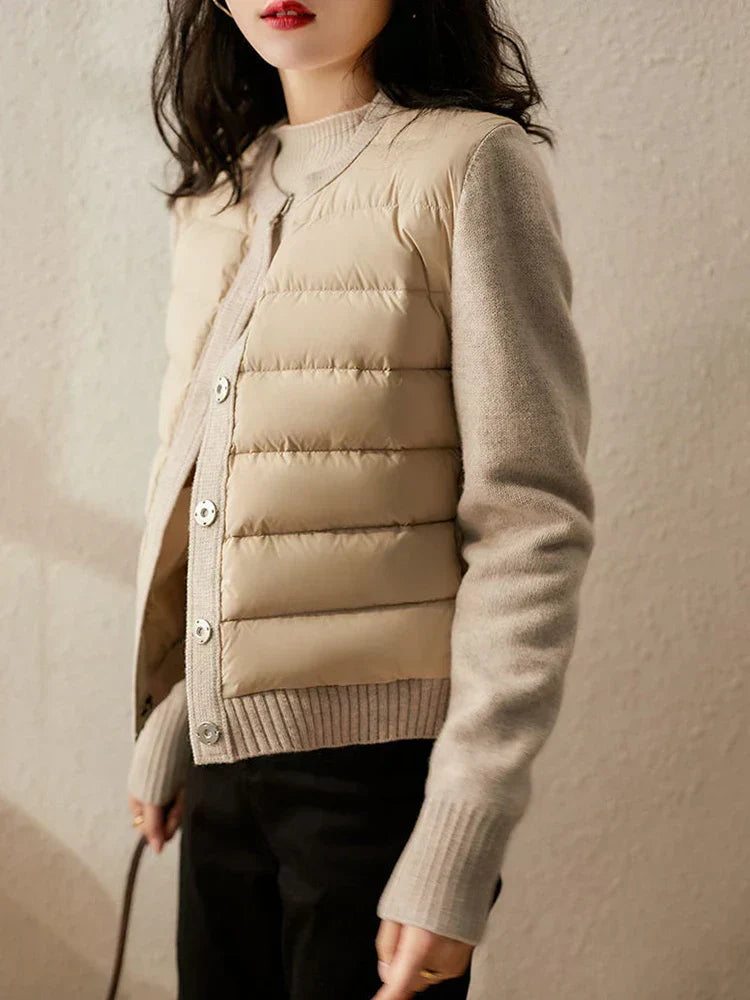 Hybride Cardigan Jacke - Knopfverschluss