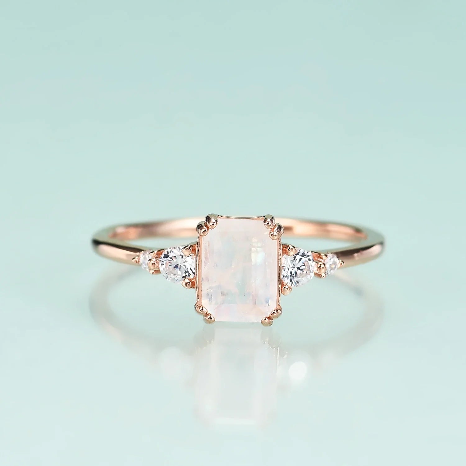 Blauer Mondsteinring Roségold | Shop Nory