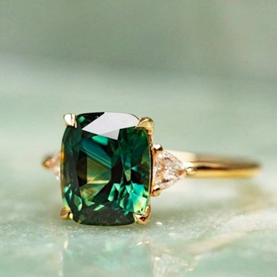 Grüner Zirkonia-Ring in Gold | Shop Nory