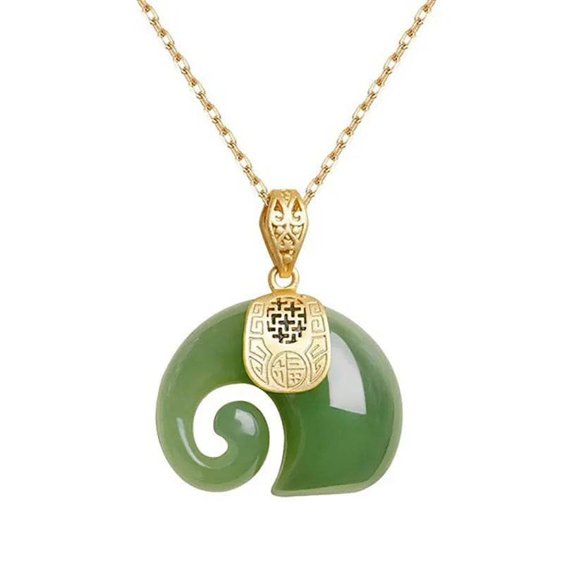 Elegante Hetian Jade Elefantenanhänger Halskette für Frauen | Shop Nory