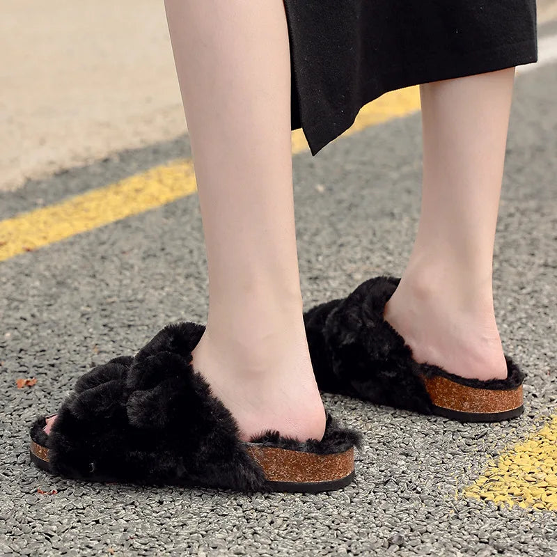 Chic Winter-Plüsch-Fellpantoffeln für Damen