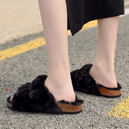 Chic Winter-Plüsch-Fellpantoffeln für Damen