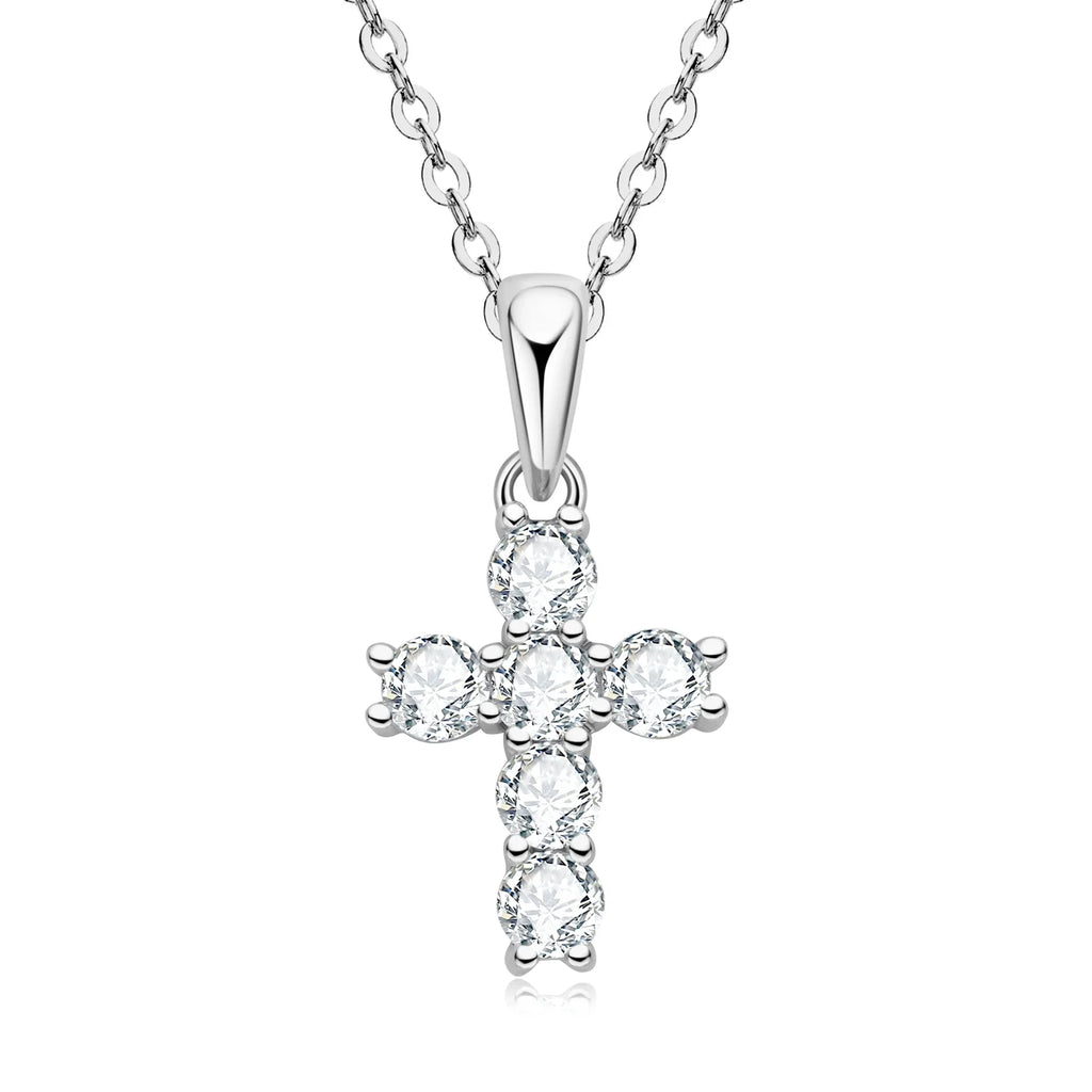 Luxuriöse Moissanit Kreuz Halskette - Erschwingliche Brillanz | Shop Nory