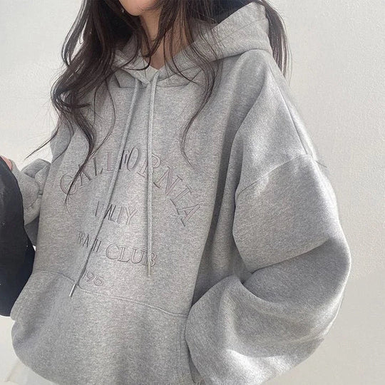 Oversized Damen Hoodie Mit Stickerei