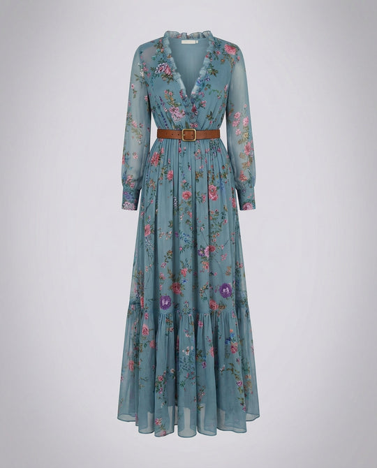Boho Maxikleid mit V-Ausschnitt