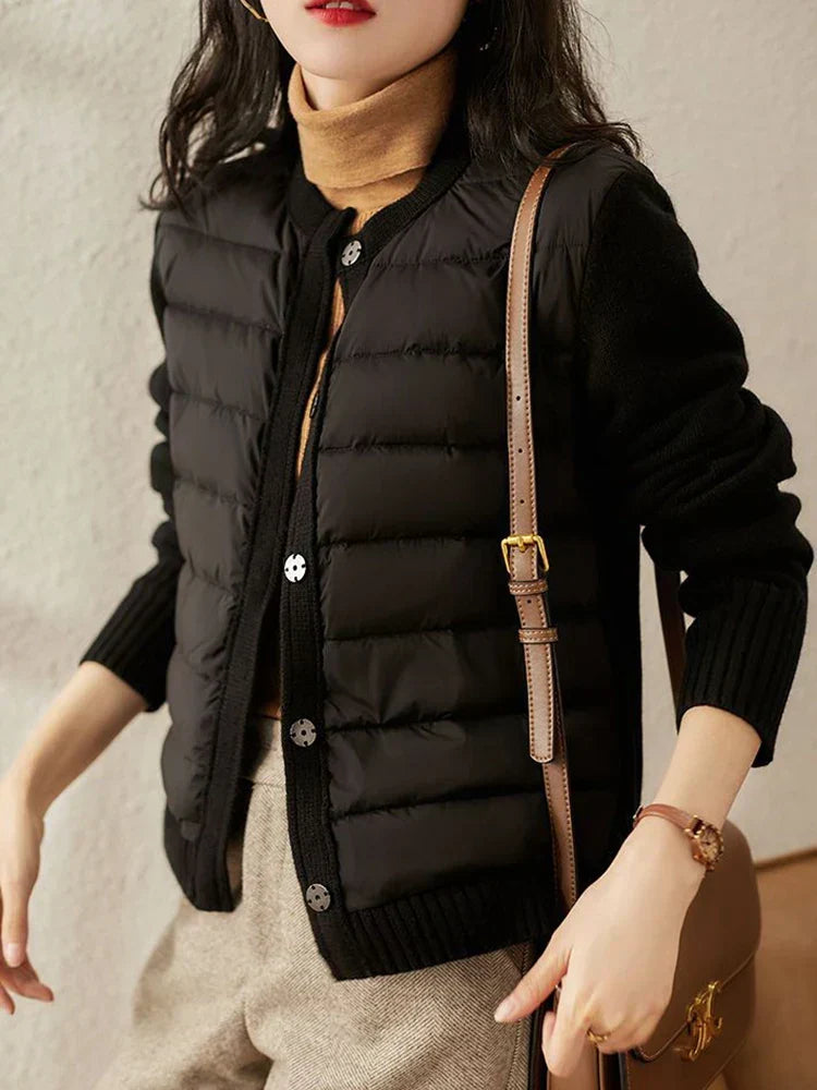 Hybride Cardigan Jacke - Knopfverschluss