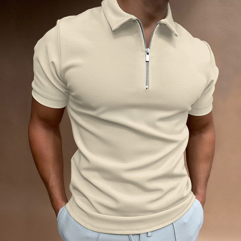 Zip-Up Polo-Shirt